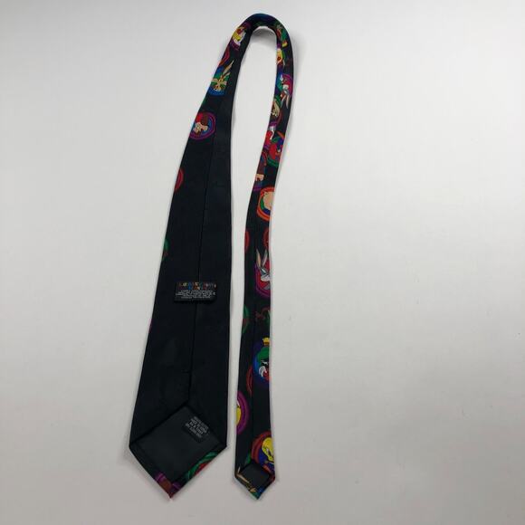 VINTAGE Looney Tunes Men Tie One Size Black 1997 MINT 4" /58-in - Picture 5 of 8